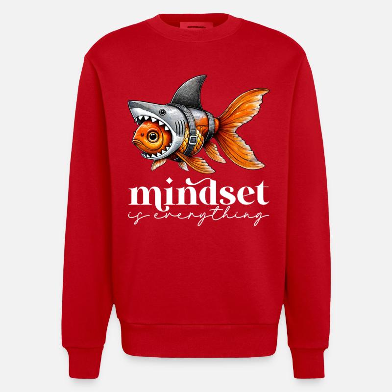 Mindset Funny Motivational Inspirational - Heavyweight Oversized Organic Crew Neck Made in EU - Rot