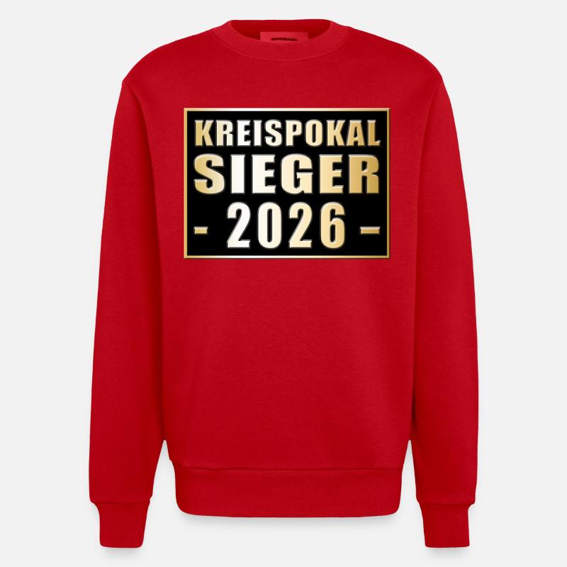 Kreispokalsieger 2026 - Heavyweight Oversized Organic Crew Neck Made in EU - Rot