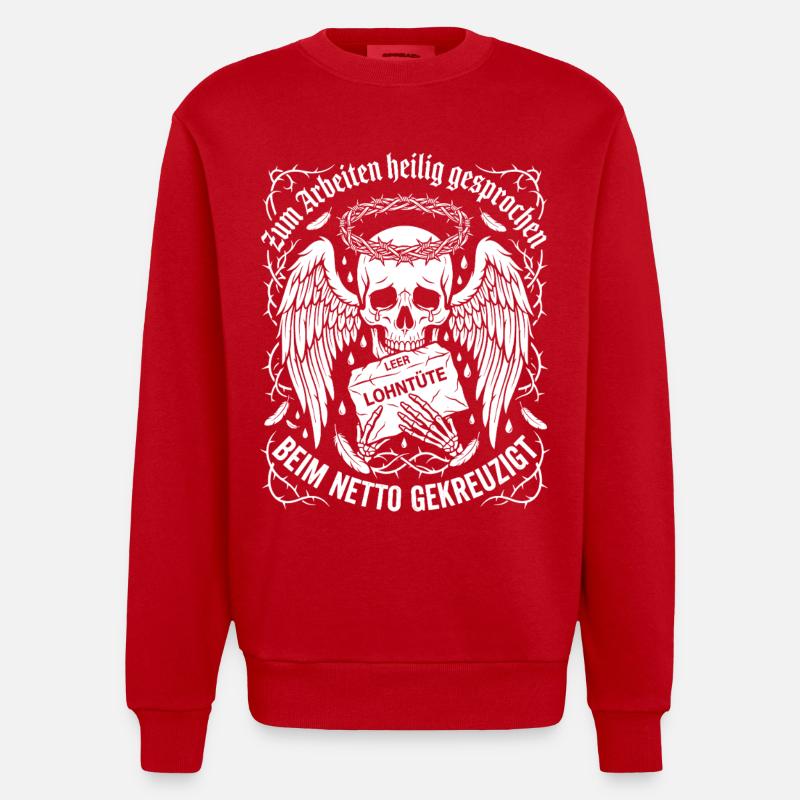 Canonized for work - Heavyweight Oversized Organic Crew Neck Made in EU - red