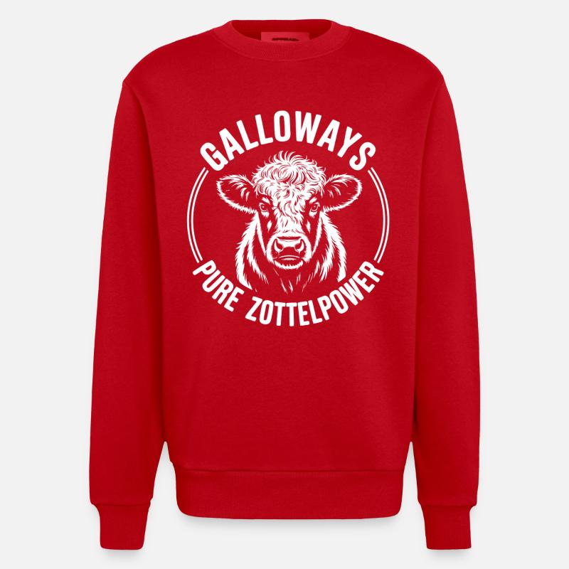 Galloway Rind Kopf - Heavyweight Oversized Organic Crew Neck Made in EU - Rot