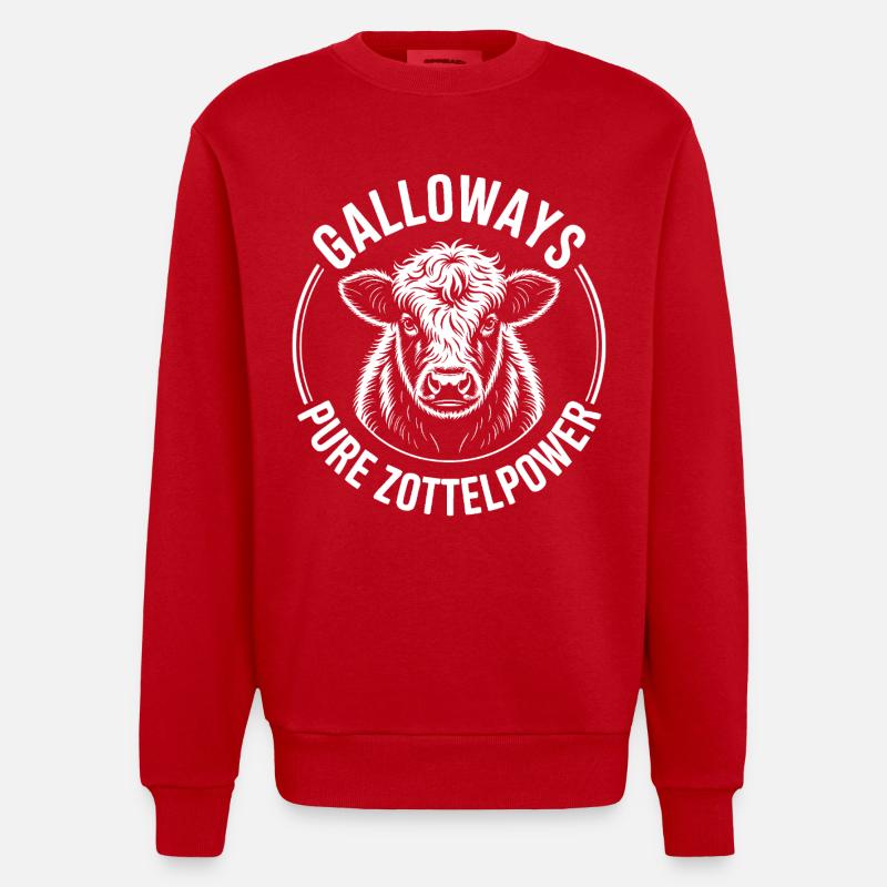 Galloway Rind Kopf - Heavyweight Oversized Organic Crew Neck Made in EU - Rot