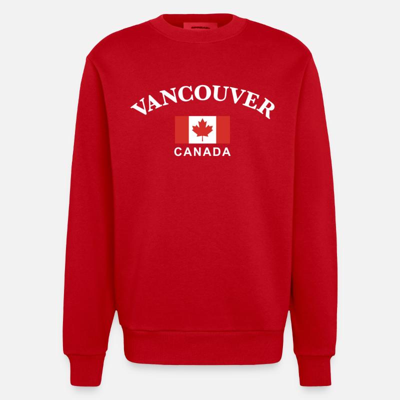 Vancouver, Kanada - Heavyweight Oversized Organic Crew Neck Made in EU - Rot