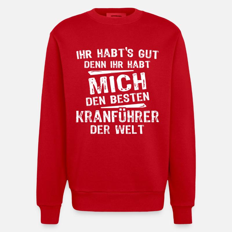 Grutier - Sweat bio épais oversize fabriqué en UE - rouge