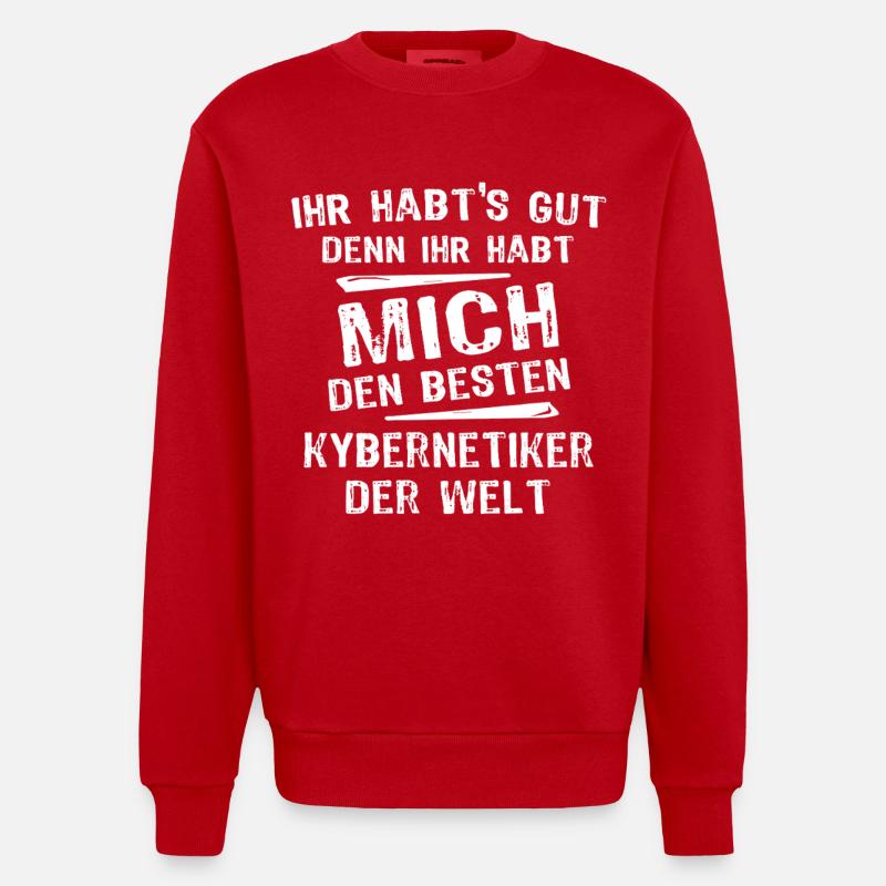 Kybernetiker - Heavyweight Oversized Organic Crew Neck Made in EU - Rot