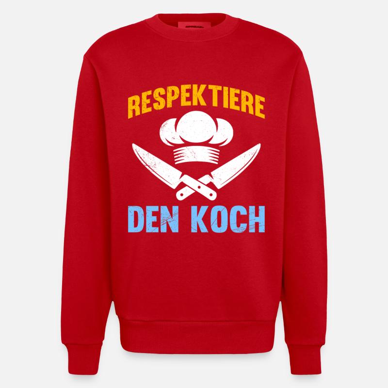 Chef RESPECT LE CHEF Amusement - Sweat bio épais oversize fabriqué en UE - rouge
