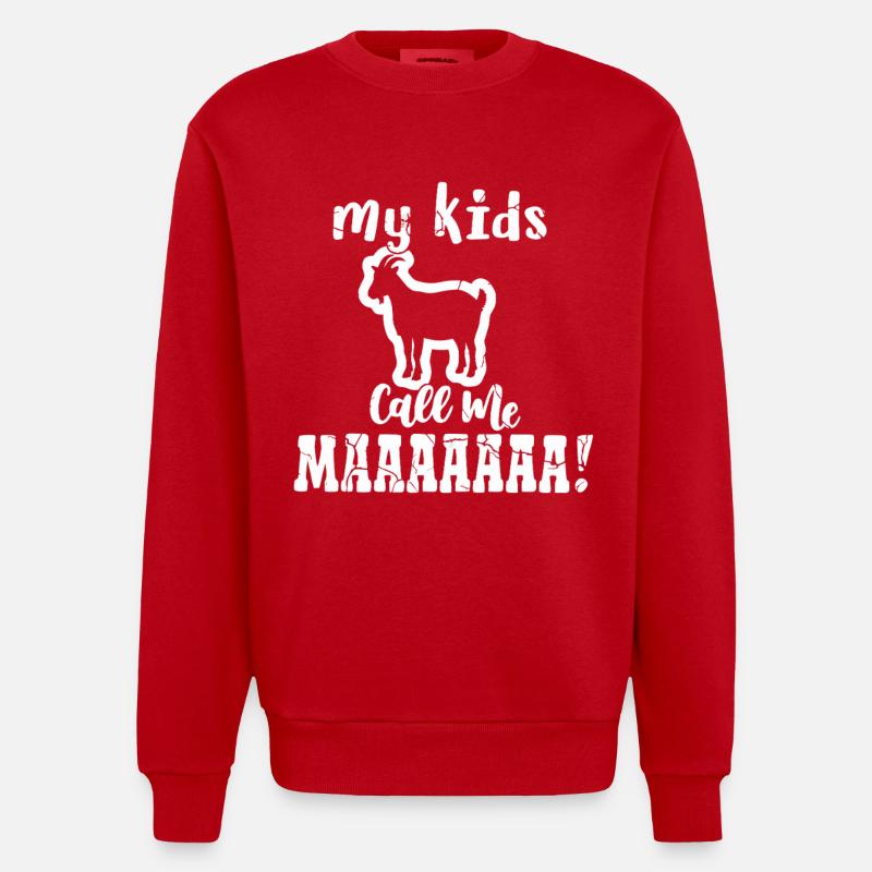 Funny Goat Mom - Heavyweight Oversized Organic Crew Neck Made in EU - Rot
