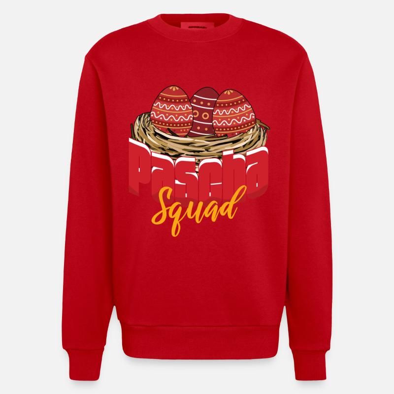 Pascha Squad Orthodox Easter Greek Easter - Heavyweight Oversized Organic Crew Neck Made in EU - red