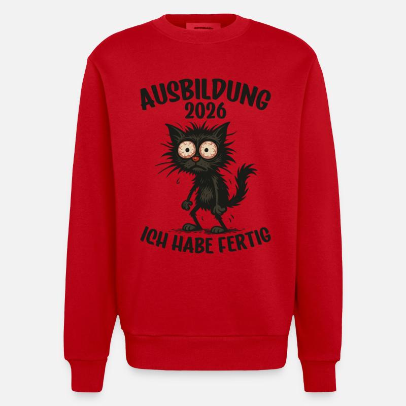 Training 2026 Trainee Qualification Trainee - Heavyweight Oversized Organic Crew Neck Made in EU - red