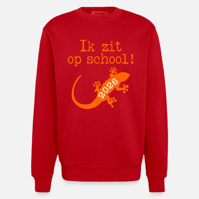 Ich bin in der Schule - Heavyweight Oversized Organic Crew Neck Made in EU - Rot
