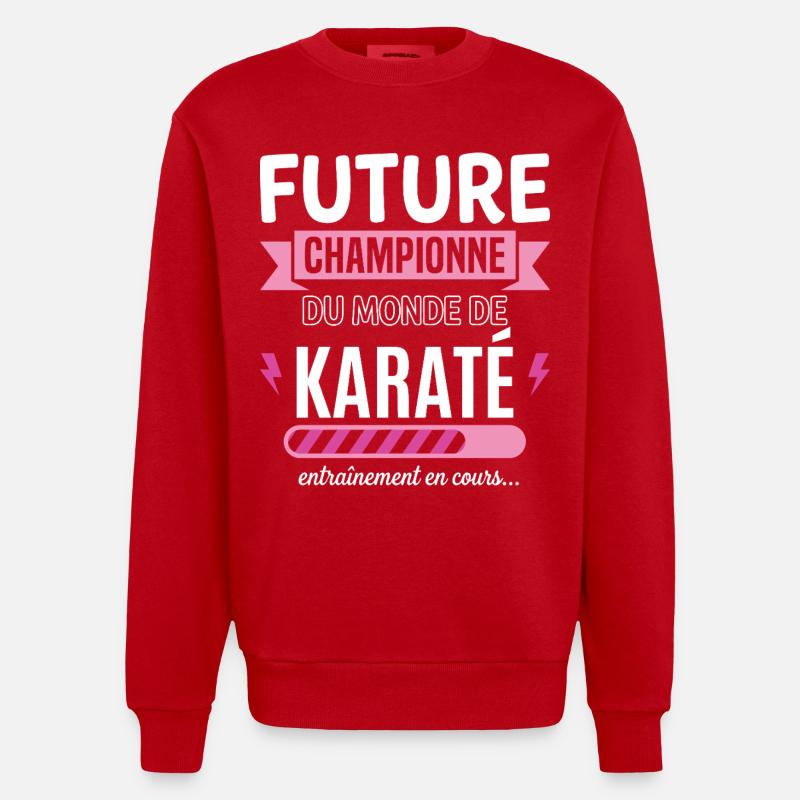 Future Championne De Karaté Karatéka - Sweat bio épais oversize fabriqué en UE - rouge