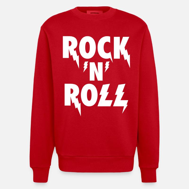 Rock'N'Roll Blitz-Emblem - Heavyweight Oversized Organic Crew Neck Made in EU - Rot