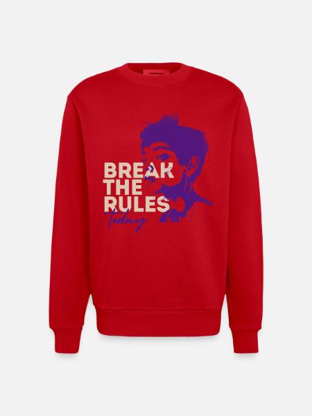 Breaking the rules Today - Heavyweight Oversized Organic Crew Neck Made in EU - red