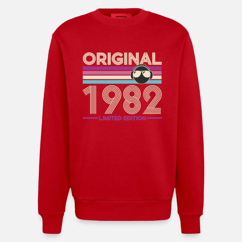 Original 1982 Retro Edition - Sweat bio épais oversize fabriqué en UE - rouge