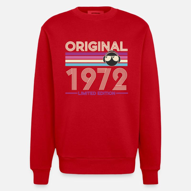 Original 1972 Retro Édition Limitée - Sweat bio épais oversize fabriqué en UE - rouge