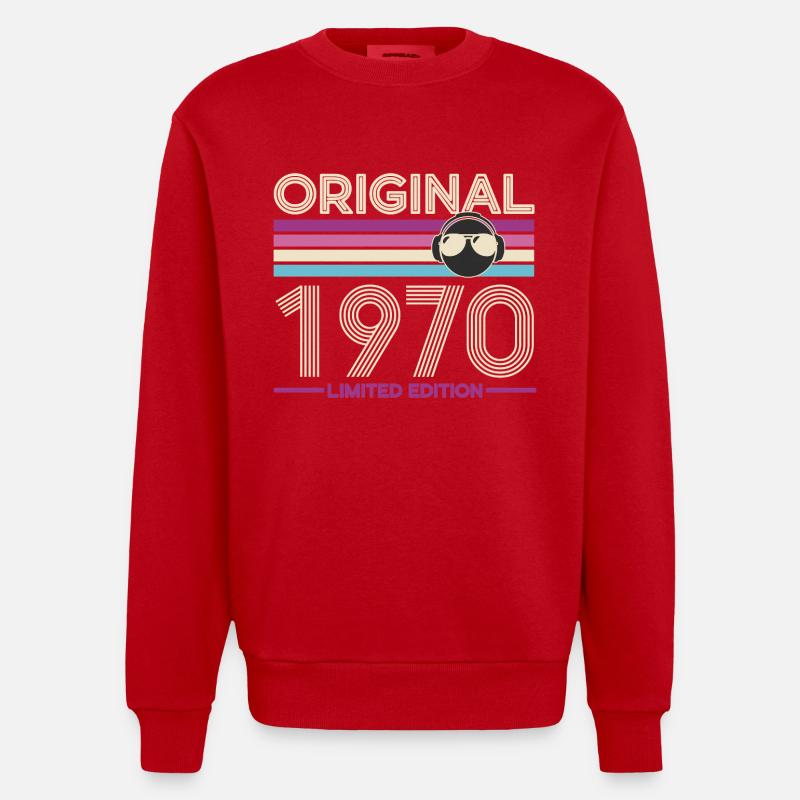 Original 1970 Retro Edition - Sweat bio épais oversize fabriqué en UE - rouge