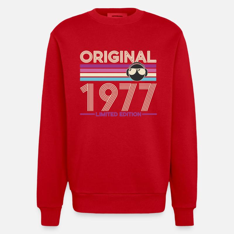 Originaler Remix von 1977 - Heavyweight Oversized Organic Crew Neck Made in EU - Rot