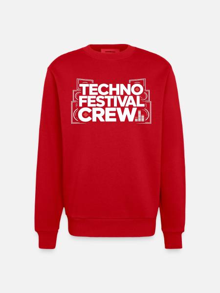 Techno Festival Crew – Techo Party Outfit - Heavyweight Oversized Organic Crew Neck Made in EU - red