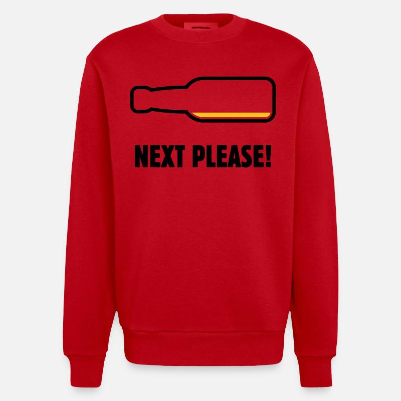 Next Please! (Beer / Beer / POS 2C) - Heavyweight Oversized Organic Crew Neck Made in EU - red