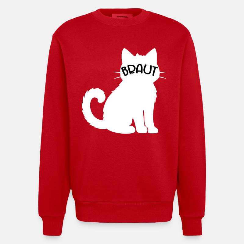 Mariée des Chats de Mariage - Sweat bio épais oversize fabriqué en UE - rouge