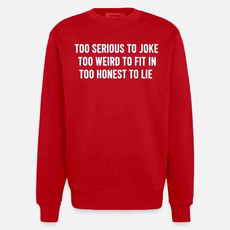 Déclaration : Humour introverti - Sweat bio épais oversize fabriqué en UE - rouge