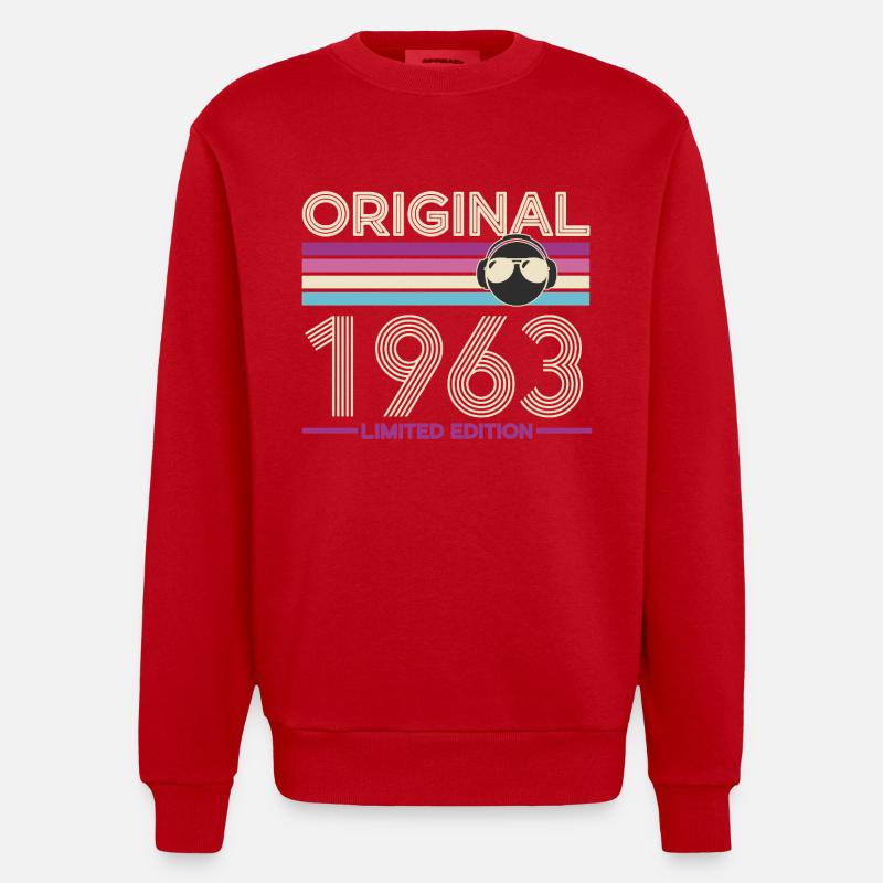 Original 1963 Édition Limitée - Sweat bio épais oversize fabriqué en UE - rouge
