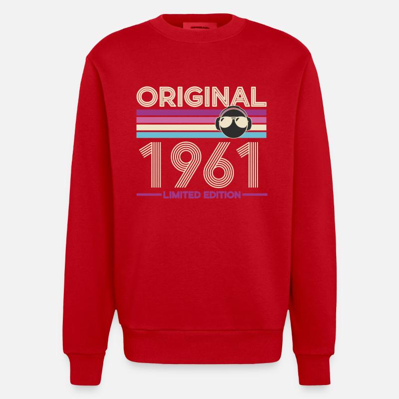 Original 1961 Édition Retro - Sweat bio épais oversize fabriqué en UE - rouge
