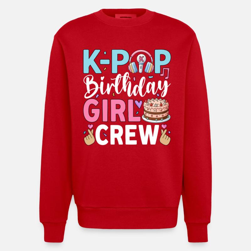 Équipe des filles d’anniversaire K-Pop - Sweat bio épais oversize fabriqué en UE - rouge