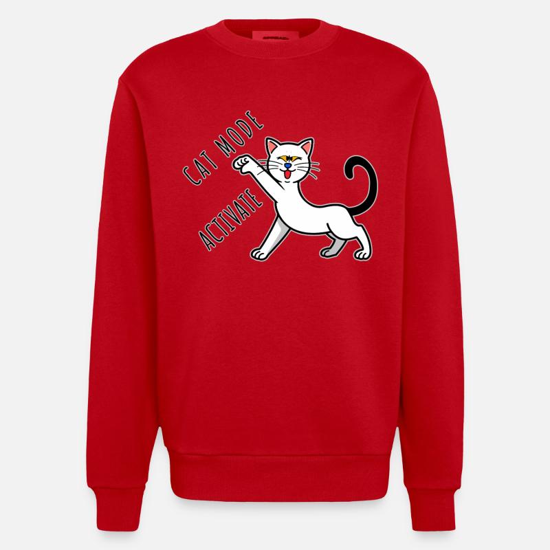 Activation du mode chat - Sweat bio épais oversize fabriqué en UE - rouge