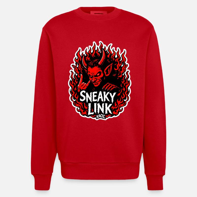 Infernalischer Hinterhältiger Link - Heavyweight Oversized Organic Crew Neck Made in EU - Rot