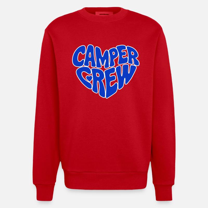 Équipe camping-campeur - Sweat bio épais oversize fabriqué en UE - rouge