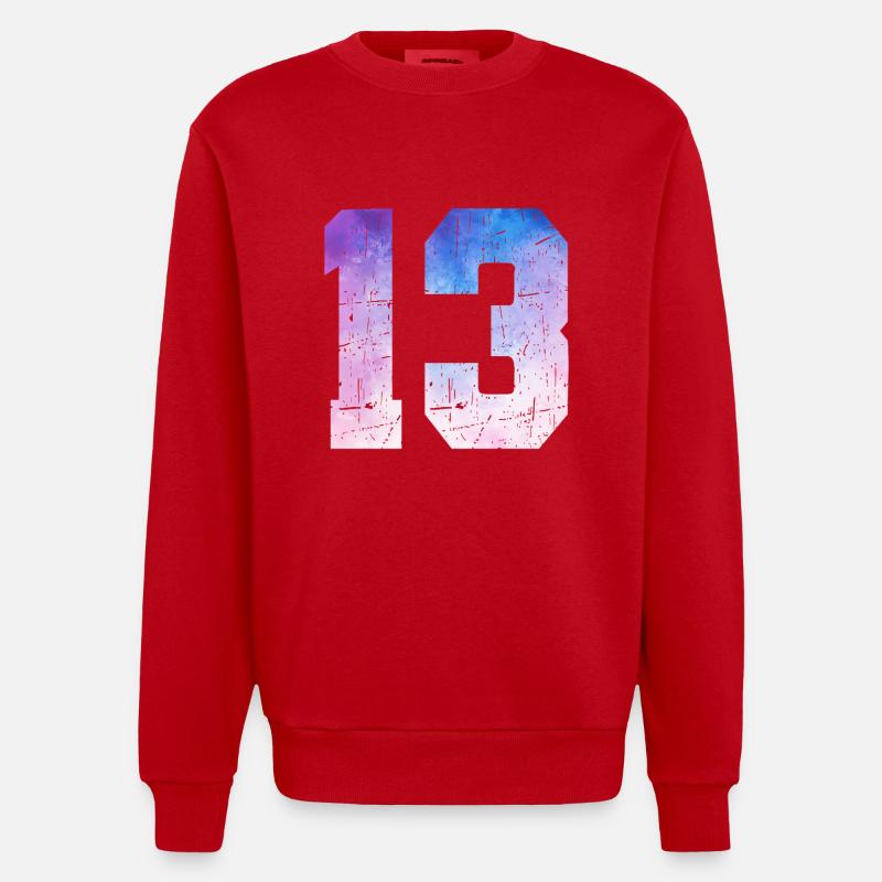 Ausgabe 13 – 13. Jubiläumsgeschenk - Heavyweight Oversized Organic Crew Neck Made in EU - Rot