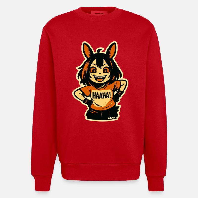 Midnatts rampestreker Ulv Sprite - Heavyweight Oversized Organic Crew Neck produsert i EU - rød