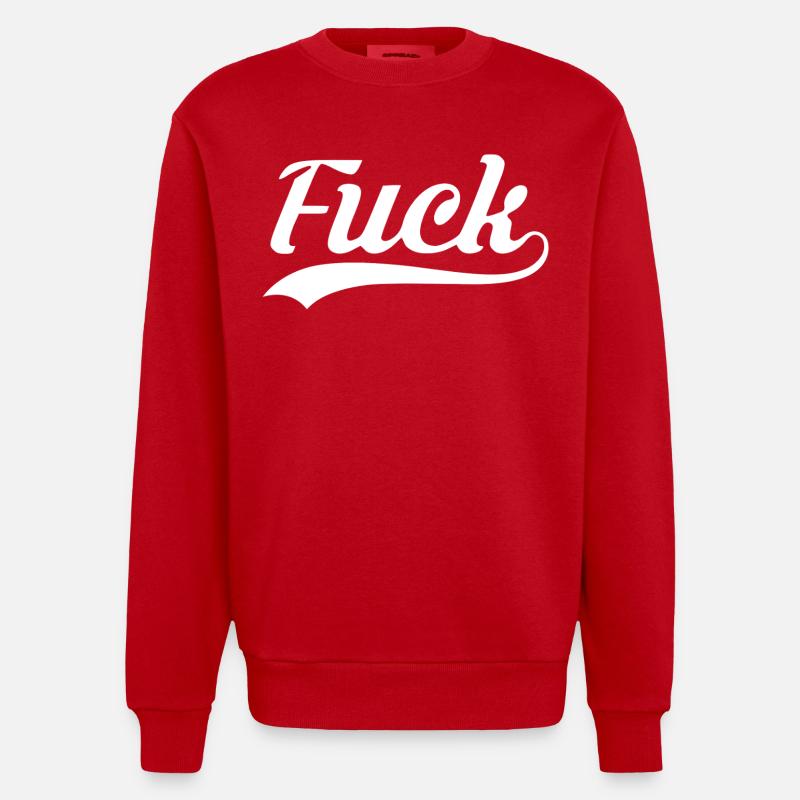 Merde au Rétro Script - Sweat bio épais oversize fabriqué en UE - rouge