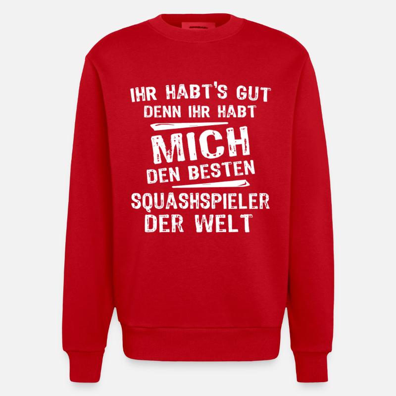 Squashspieler - Heavyweight Oversized Organic Crew Neck Made in EU - Rot