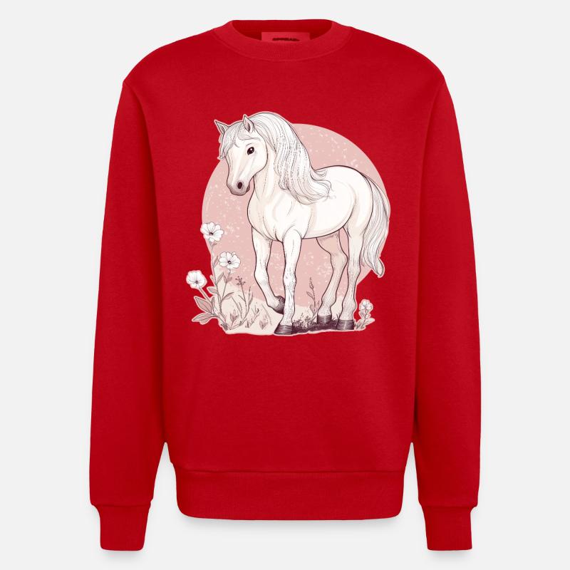 Pferd - Heavyweight Oversized Organic Crew Neck Made in EU - Rot