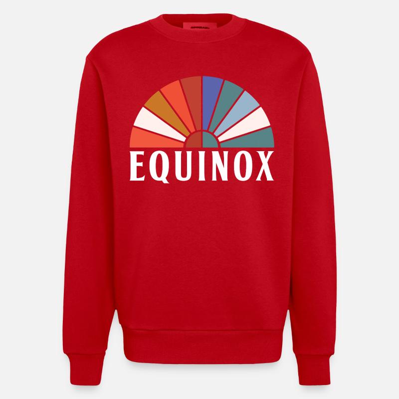 Equinox Happy Easter Ostara Eostre - Heavyweight Oversized Organic Crew Neck Made in EU - red