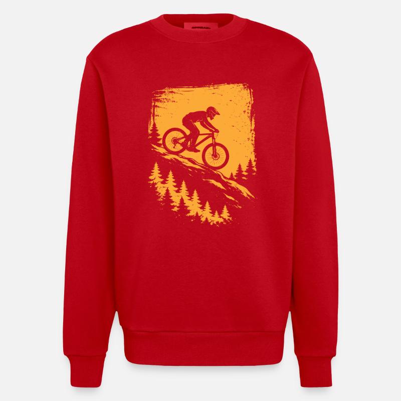 Descente VTT – Conception de VTT - Sweat bio épais oversize fabriqué en UE - rouge