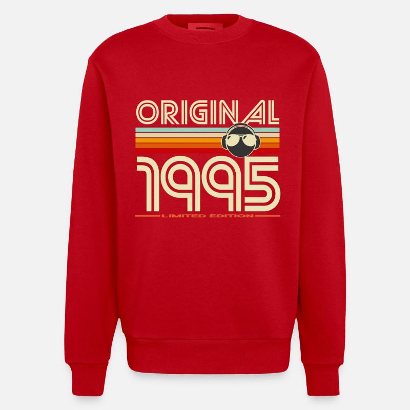 Original 1995 Édition limitée - Sweat bio épais oversize fabriqué en UE - rouge