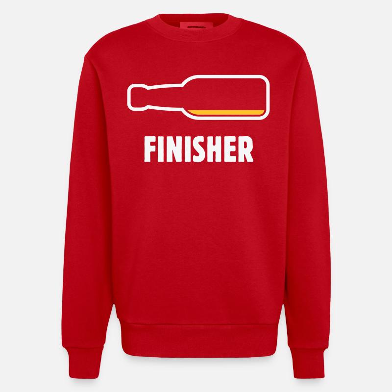 Finisher (Bier / Bierchen / Biertrinker / NEG 2C) - Heavyweight Oversized Organic Crew Neck Made in EU - Rot