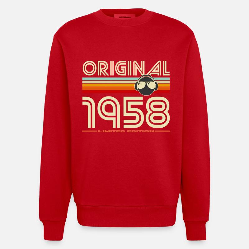 Original 1958 édition rétro - Sweat bio épais oversize fabriqué en UE - rouge