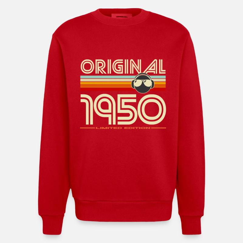 Original 1950 Retro Headphones - Sweat bio épais oversize fabriqué en UE - rouge