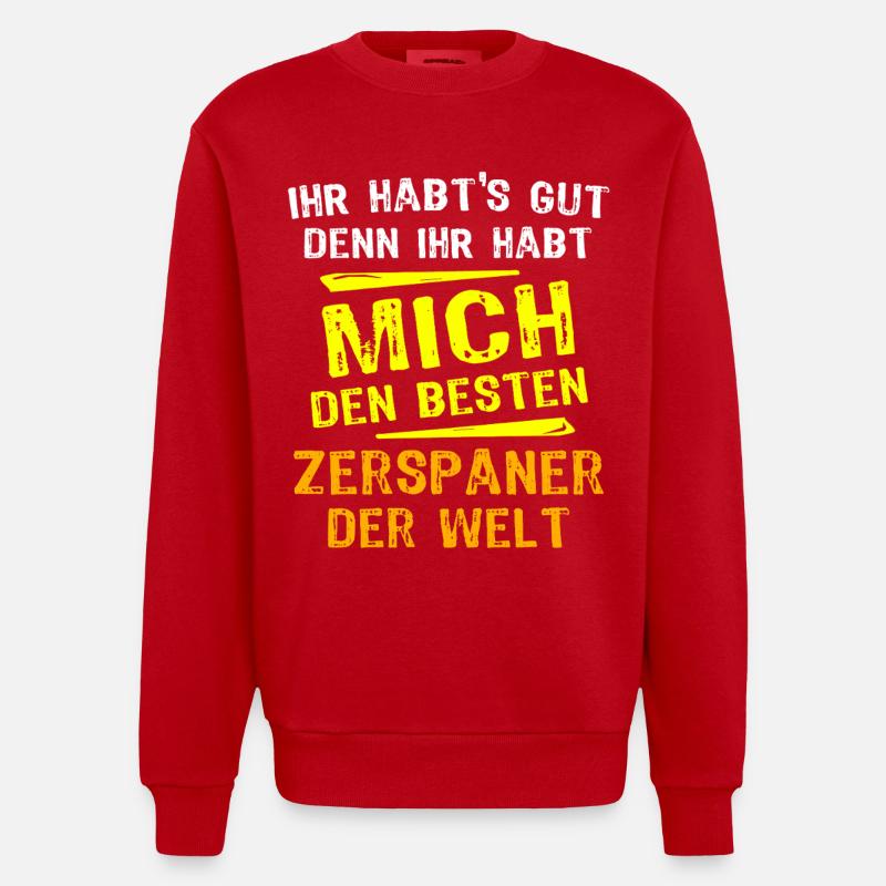 Zerspaner Geschenk - Heavyweight Oversized Organic Crew Neck Made in EU - Rot