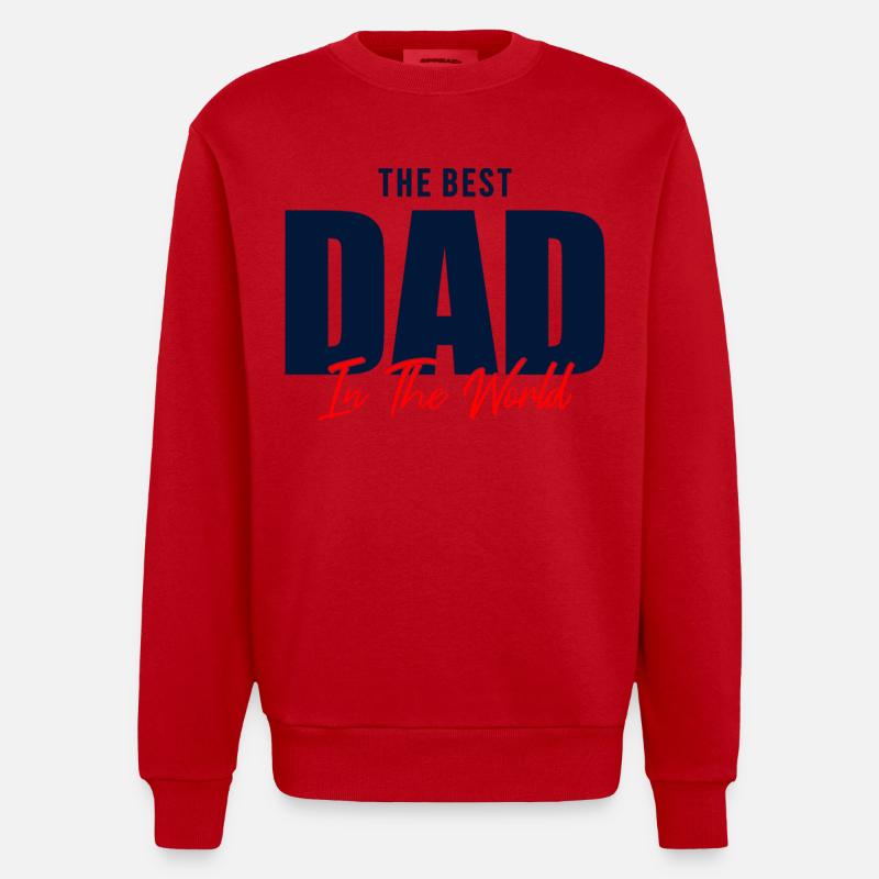 Bester Vater der Welt Geschenkhemd - Heavyweight Oversized Organic Crew Neck Made in EU - Rot