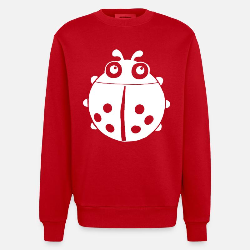 Weißer Marienkäfer - Heavyweight Oversized Organic Crew Neck Made in EU - Rot