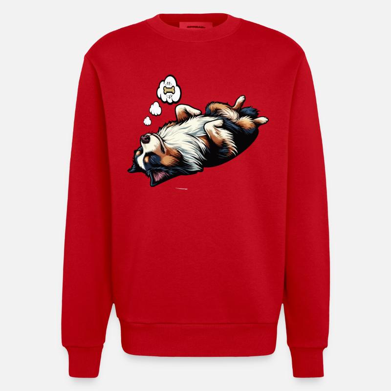 Australian Shepherd Aussie Aussiebesitzer Aussies - Heavyweight Oversized Organic Crew Neck Made in EU - Rot