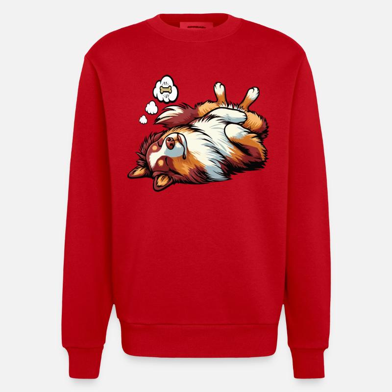 Berger australien Aussie Aussie Propriétaires Aussies - Sweat bio épais oversize fabriqué en UE - rouge