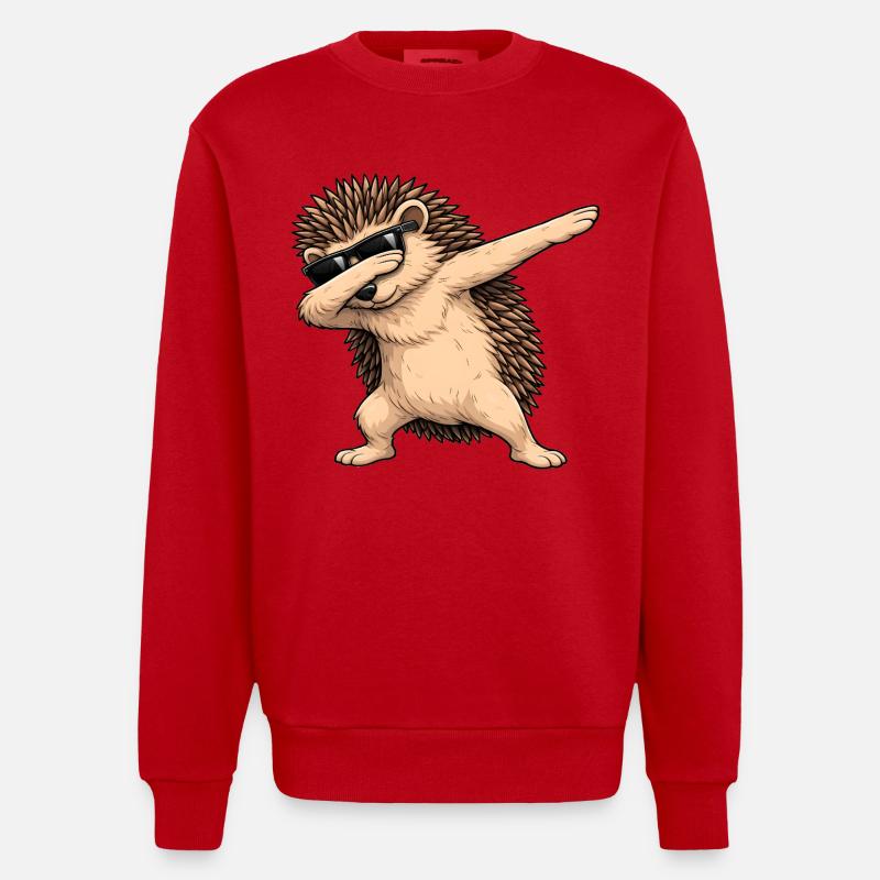 Éponge du hérisson - Sweat bio épais oversize fabriqué en UE - rouge