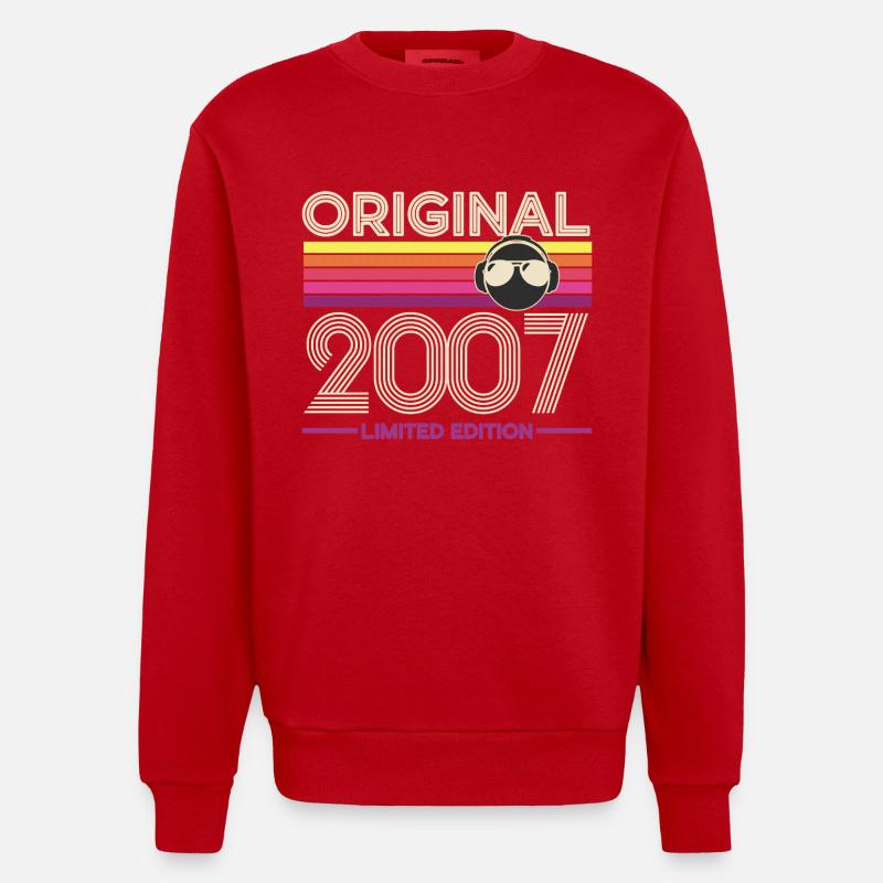 Original 2007 Limited Edition Retro - Heavyweight Oversized Organic Crew Neck Made in EU - Rot