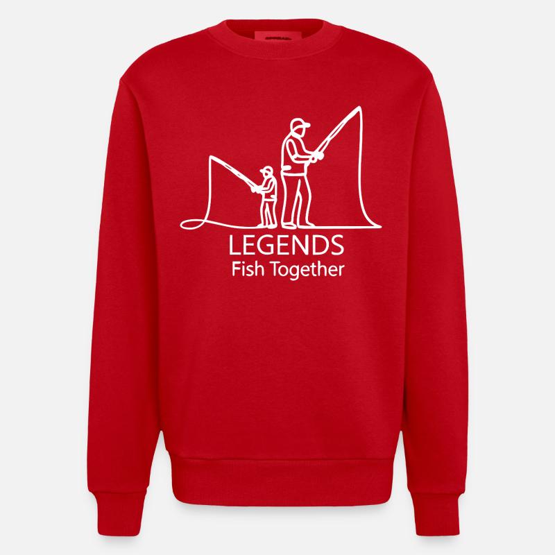 Légendes pêchant ensemble - Sweat bio épais oversize fabriqué en UE - rouge