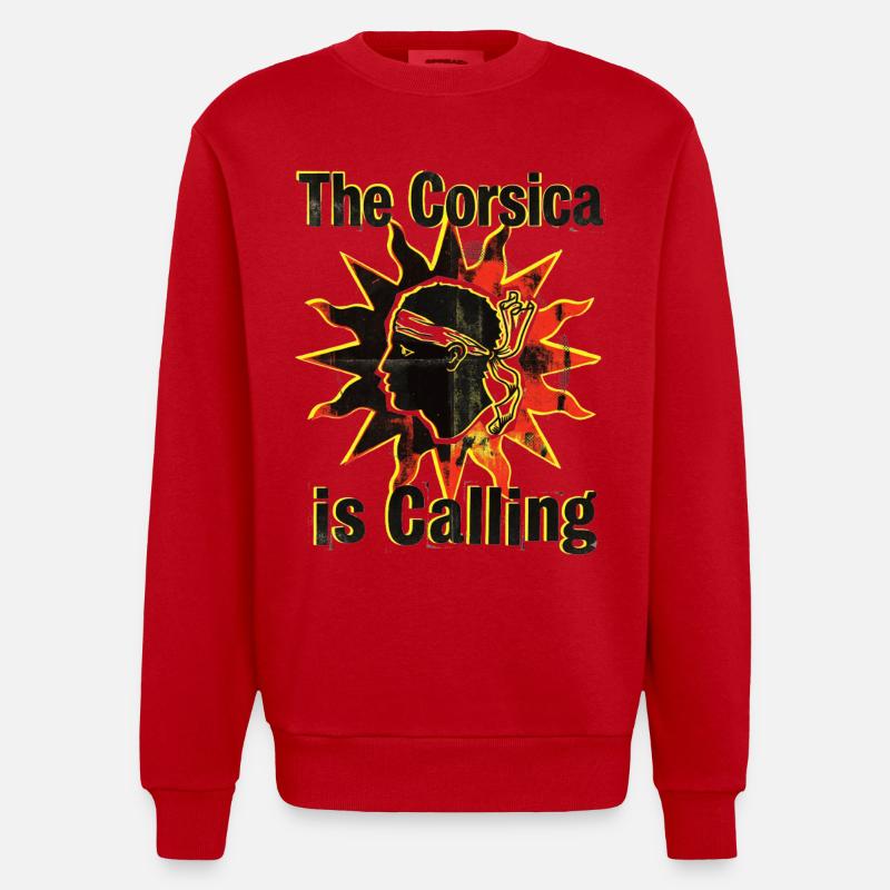 Corsica is calling - Sweat bio épais oversize fabriqué en UE - rouge
